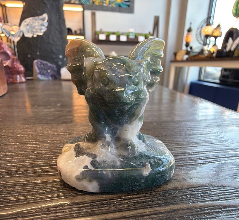 Moss Agate Gargoyle