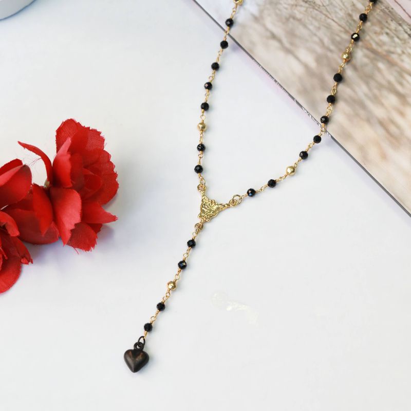 Black Spinel Dark Valentine Lariat: Gothic Witchy Jewelry