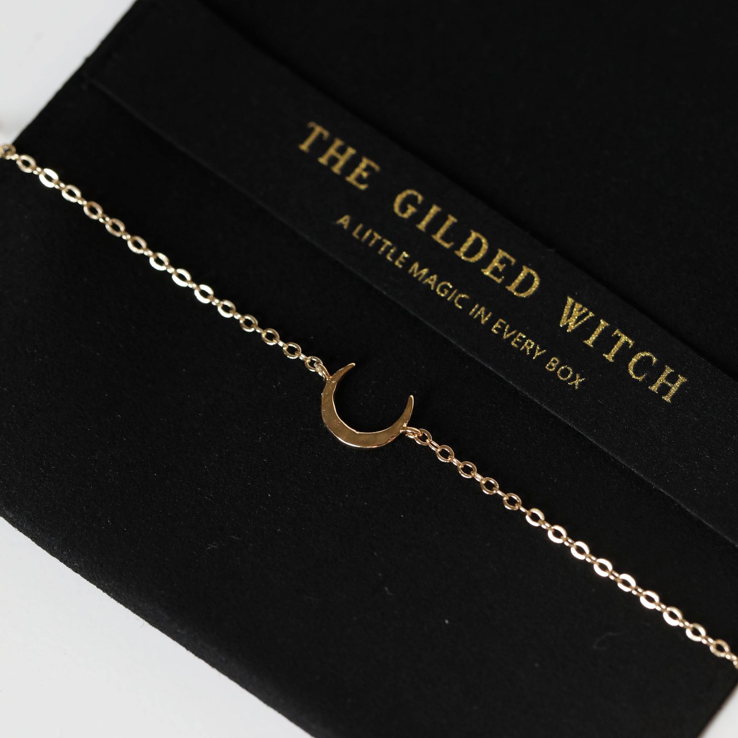 Hammered Moon Bracelet: Delicate Modern Witchy Jewelry