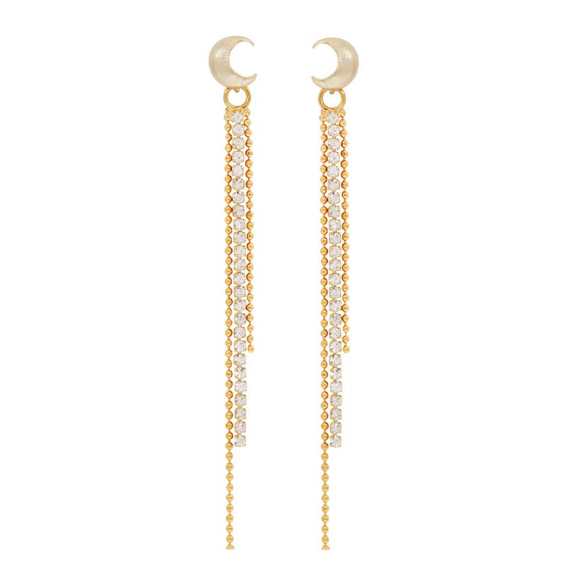 Reach for the Moon Earrings: Dangle Crystal Earrings