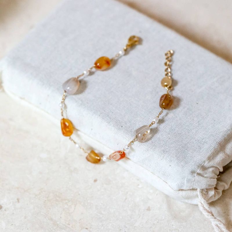 Autumn Agate Stone Bracelet: Zebra Agate Grounding Stone