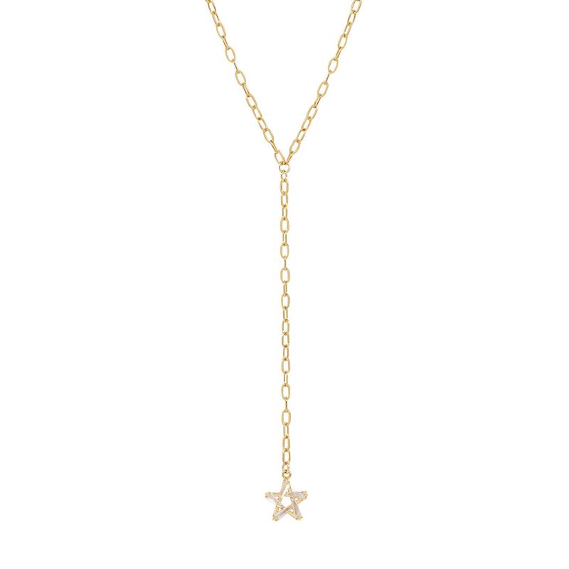 Witch's Star Lariat: Crystal Pentagram Necklace Modern Witch