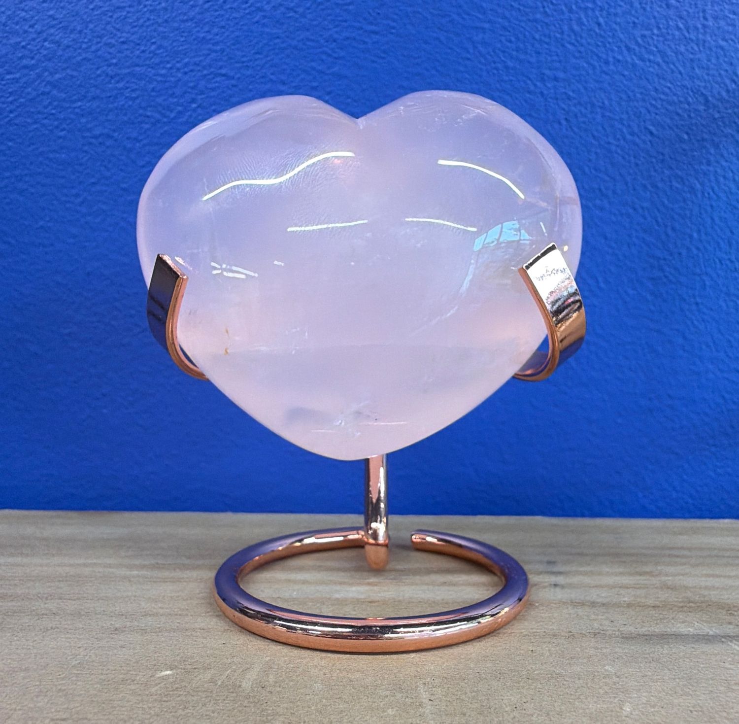 Rose Quartz Puffy Heart