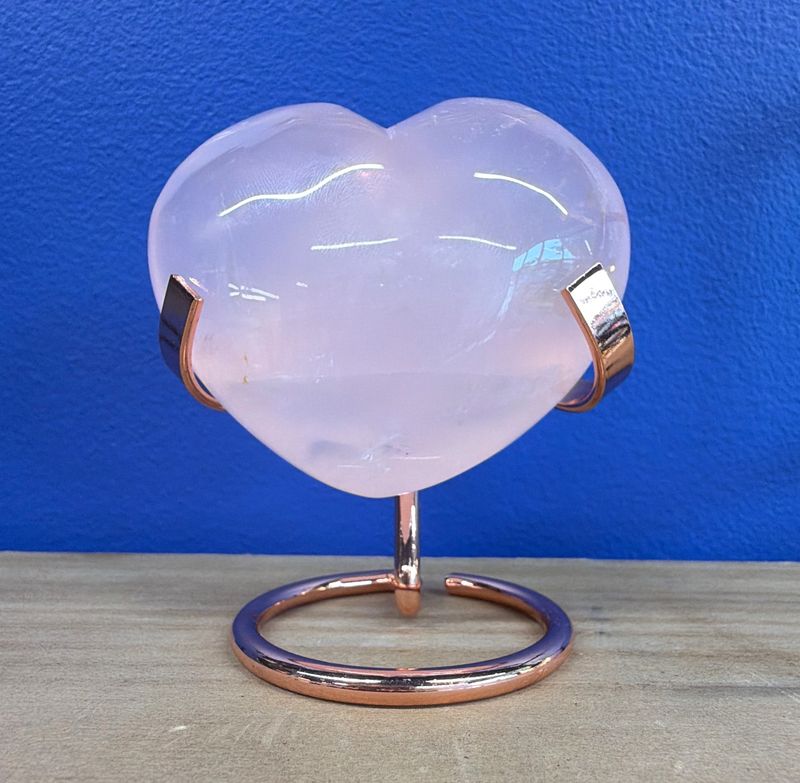 Rose Quartz Puffy Heart