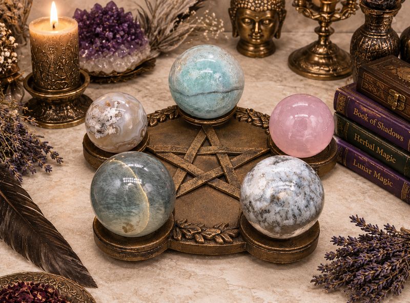 Pentagram Crystal Sphere Holder