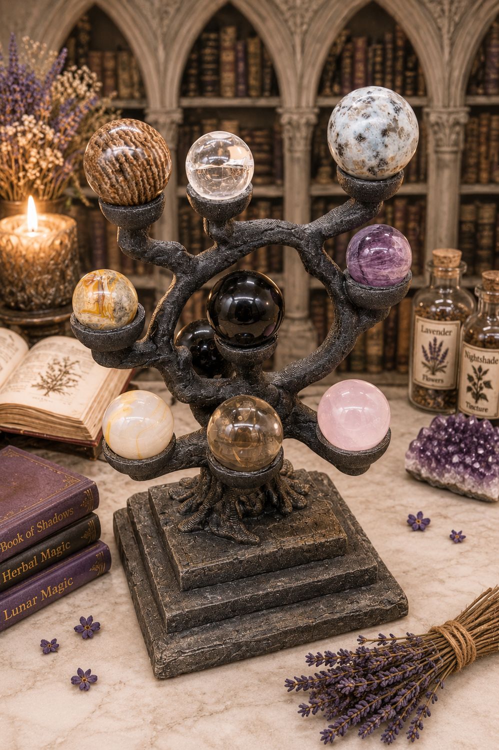 Multi-Mini Crystal Sphere Holder