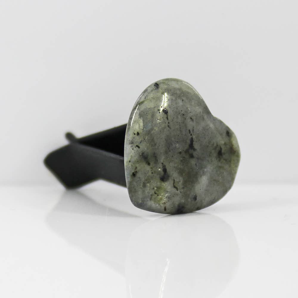 Labradorite Heart Gemstone Car Vent Clip 3/4"