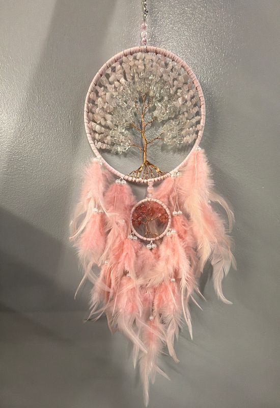 Rose Quartz Tree Dreamcatcher