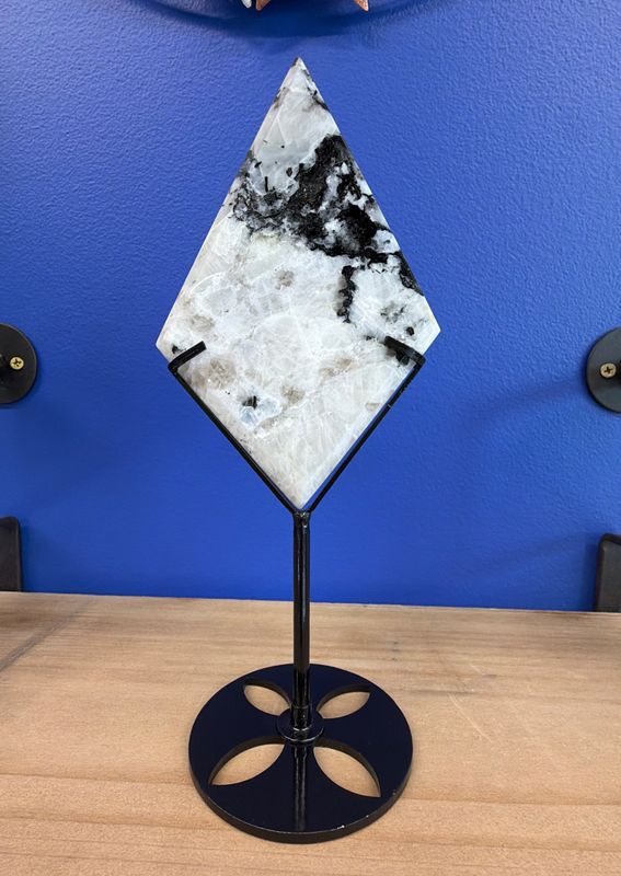 Rainbow Moonstone Diamond on Stand