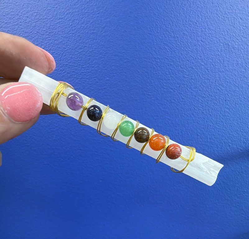 Chakra Selenite Stick