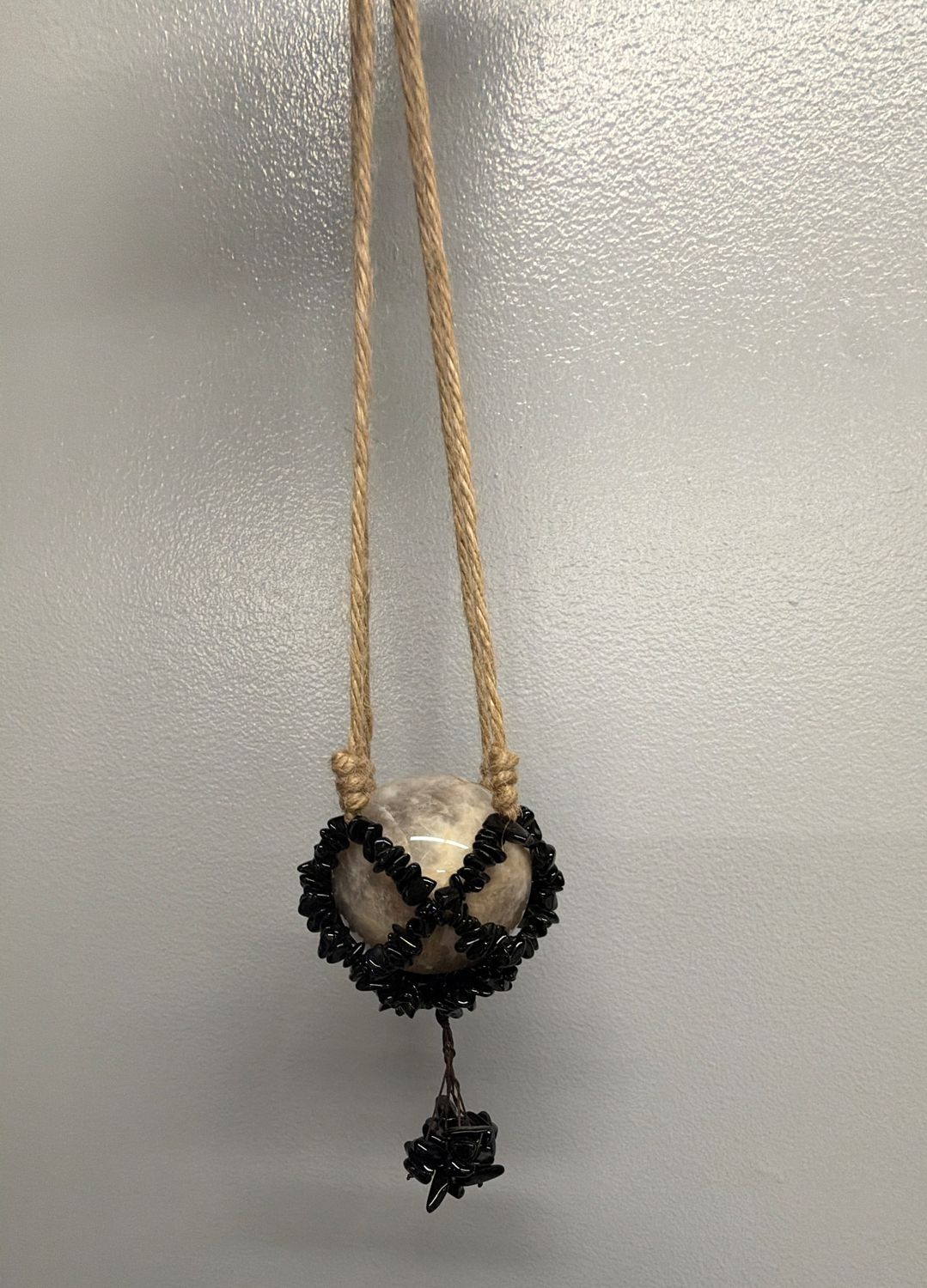 Sphere Hanger-Black Obsidian