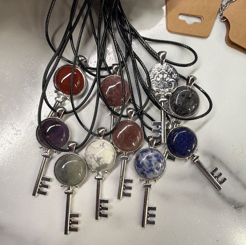 Gemstone Key Necklace