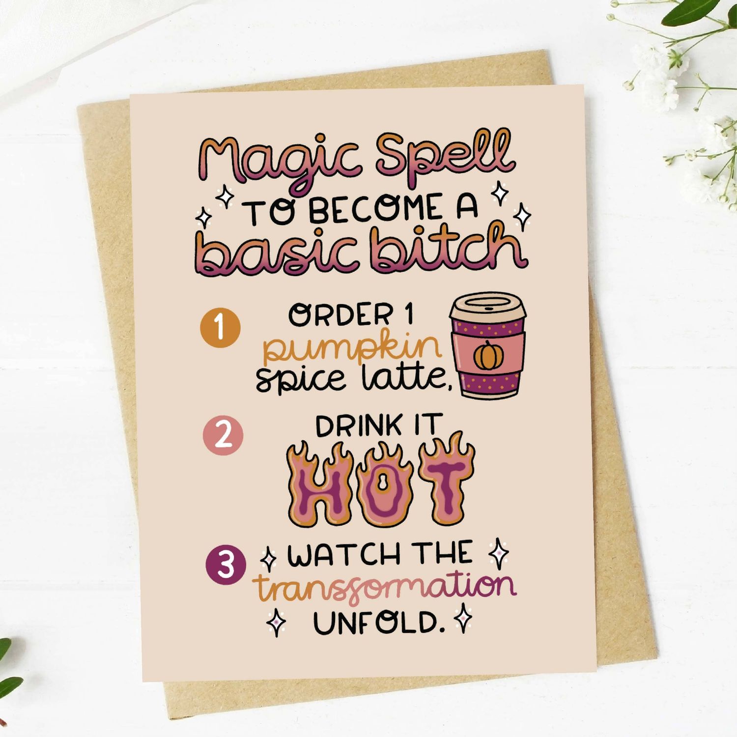 "Magic Spell To Become A Basic Bitch" Fall Card