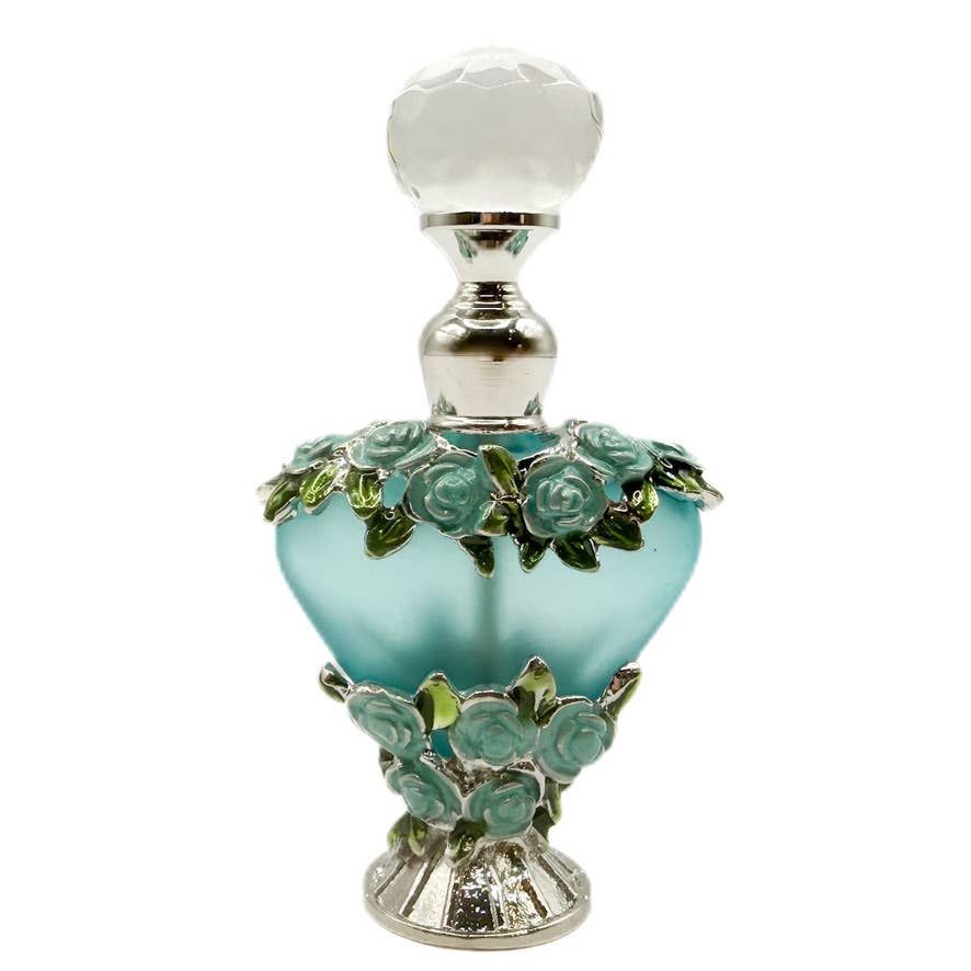 Perfume Bottle - Style 2 - Blue Flowers