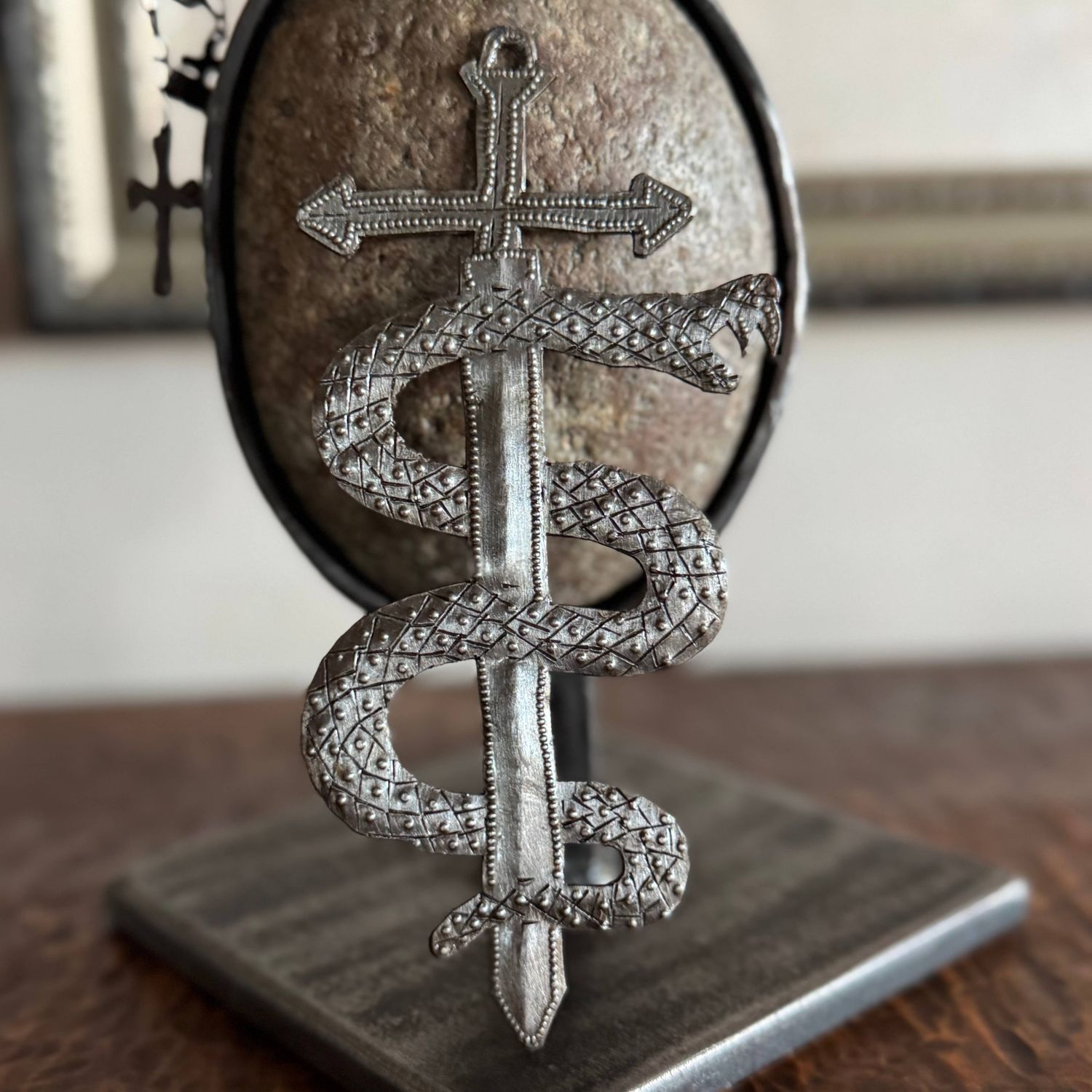 Ornament Sword &amp; Snake Wall Art Haiti, Symbol of Strength
