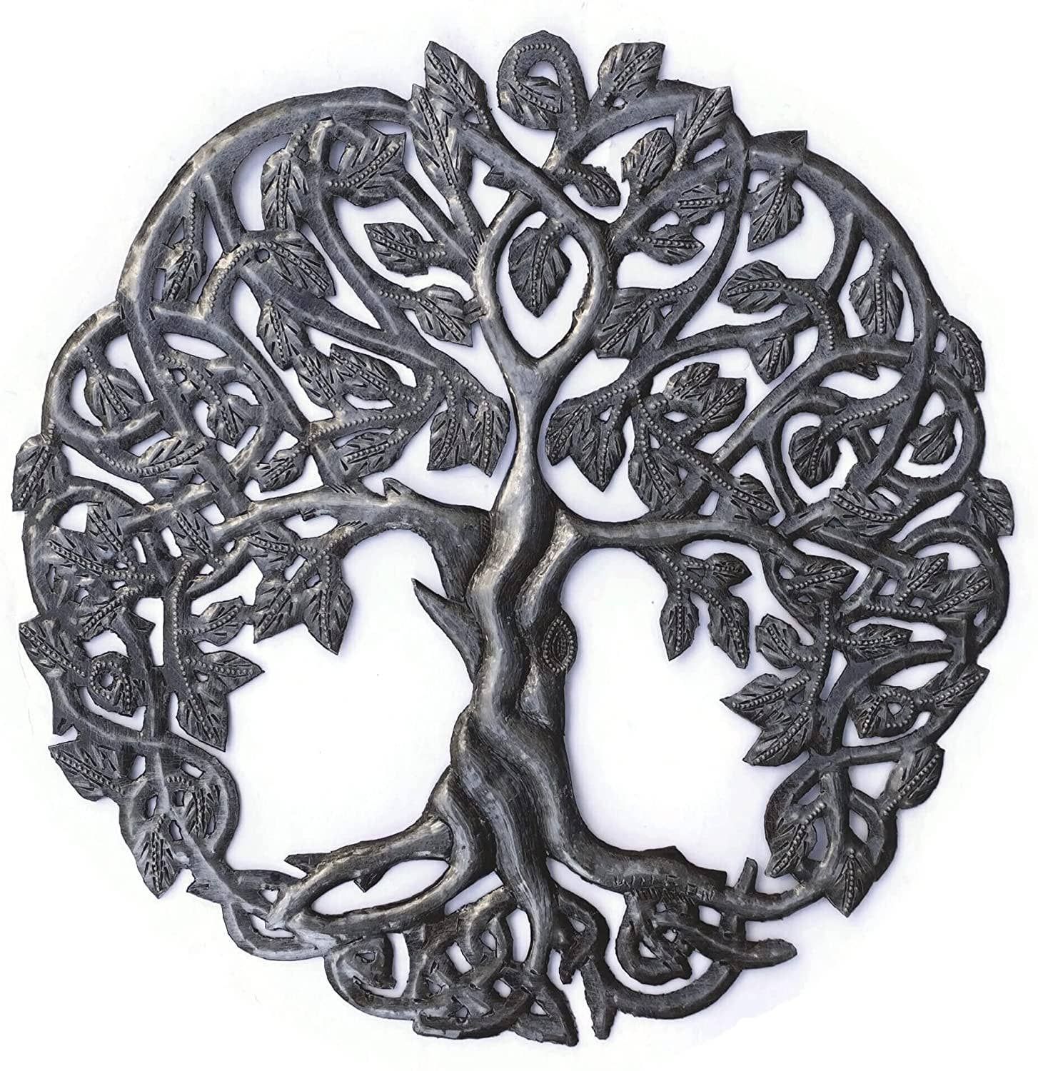 Metal Wall Art, Haitian Tree of Life Wall Decor 11"