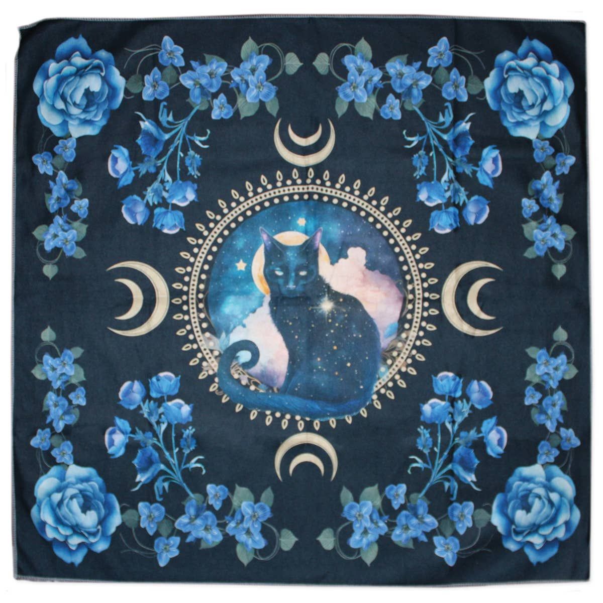 Mystic Meow Floral Moon Small Tapestry