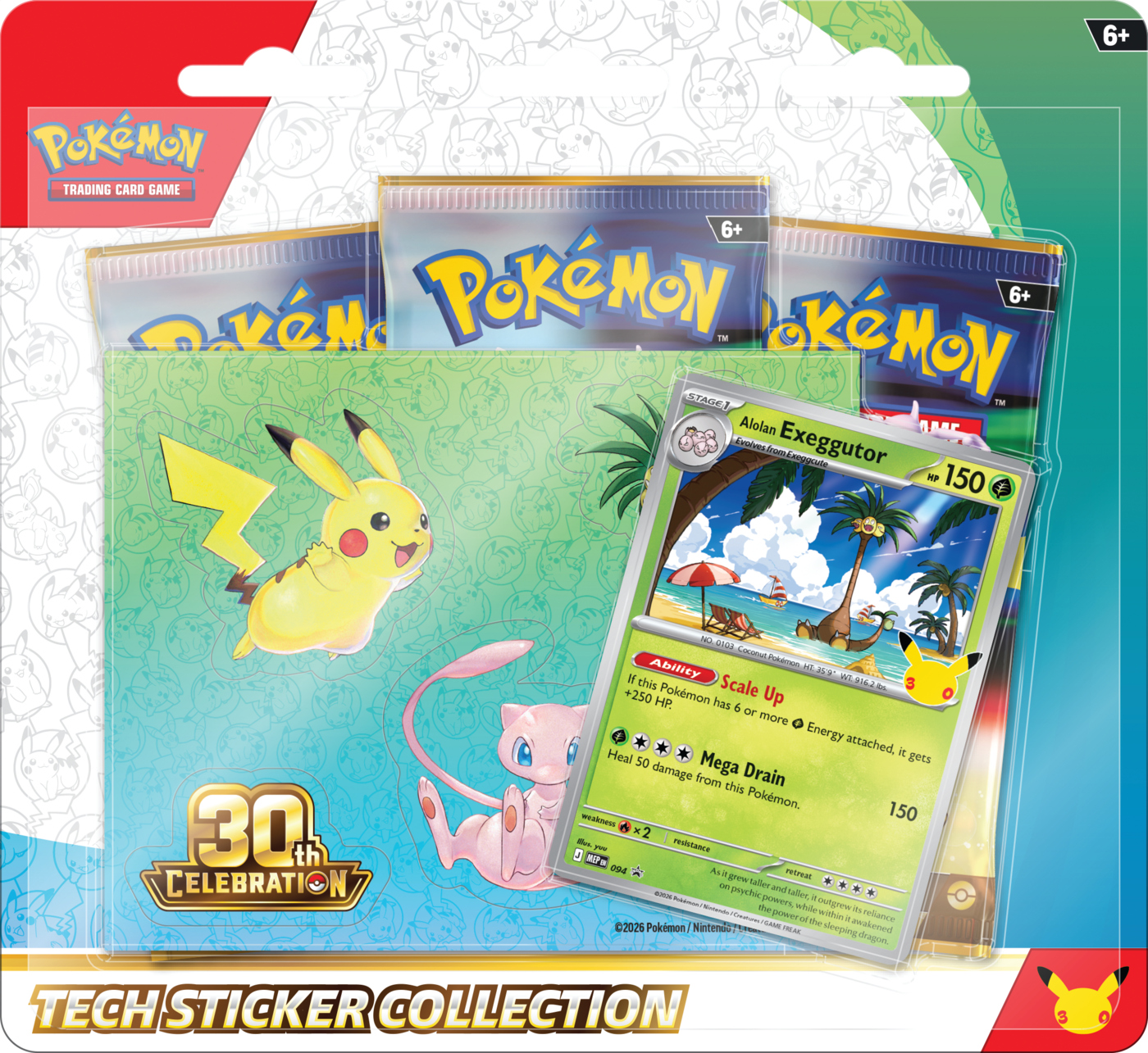 Pokémon TCG: 30th Celebration - Tech Sticker Collection: Alolan Exeggutor (EN)