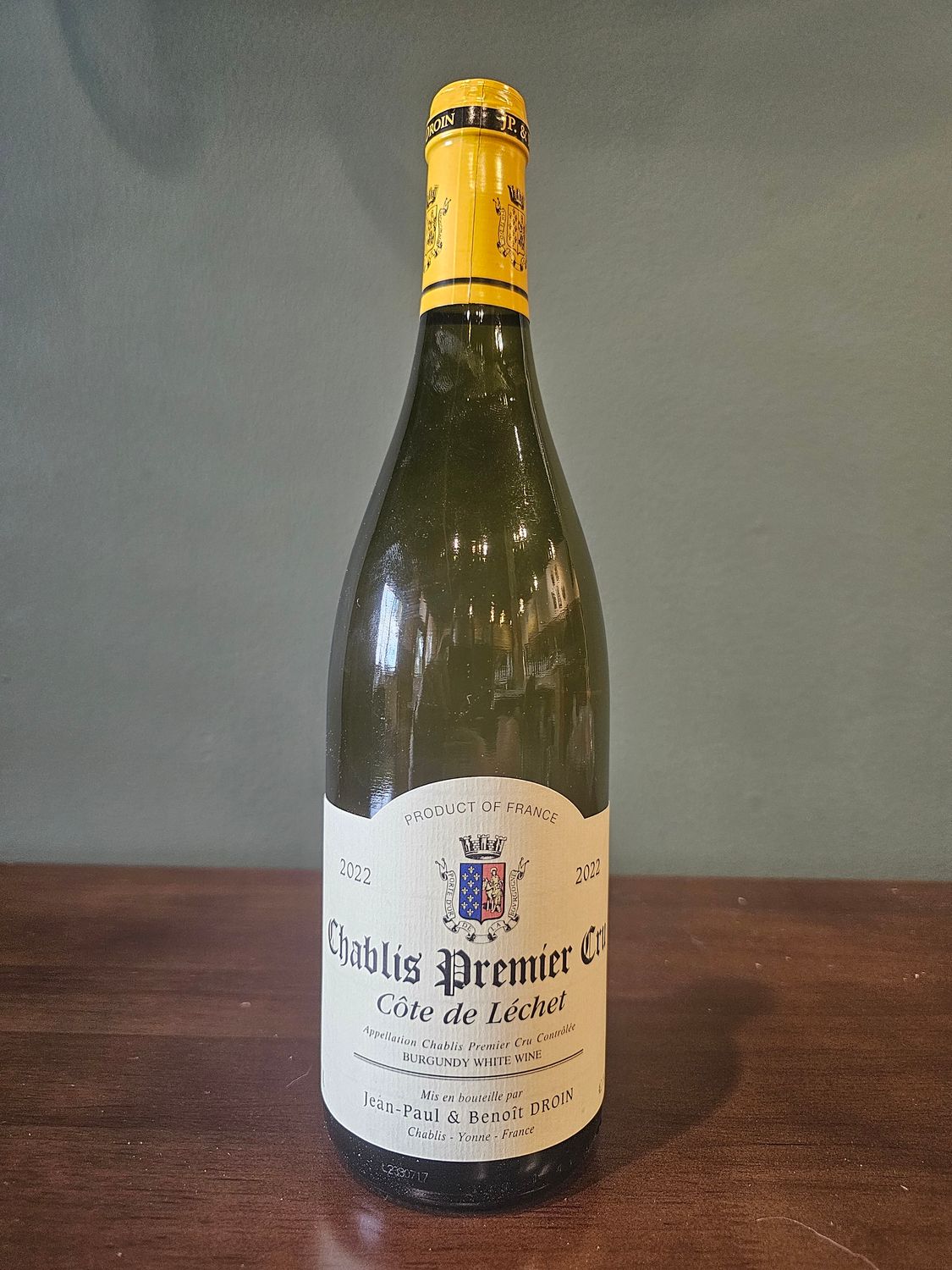 2022 Jean-Paul &amp; Benoit Droin Chablis Premier 1er Cru Cote de Lechet