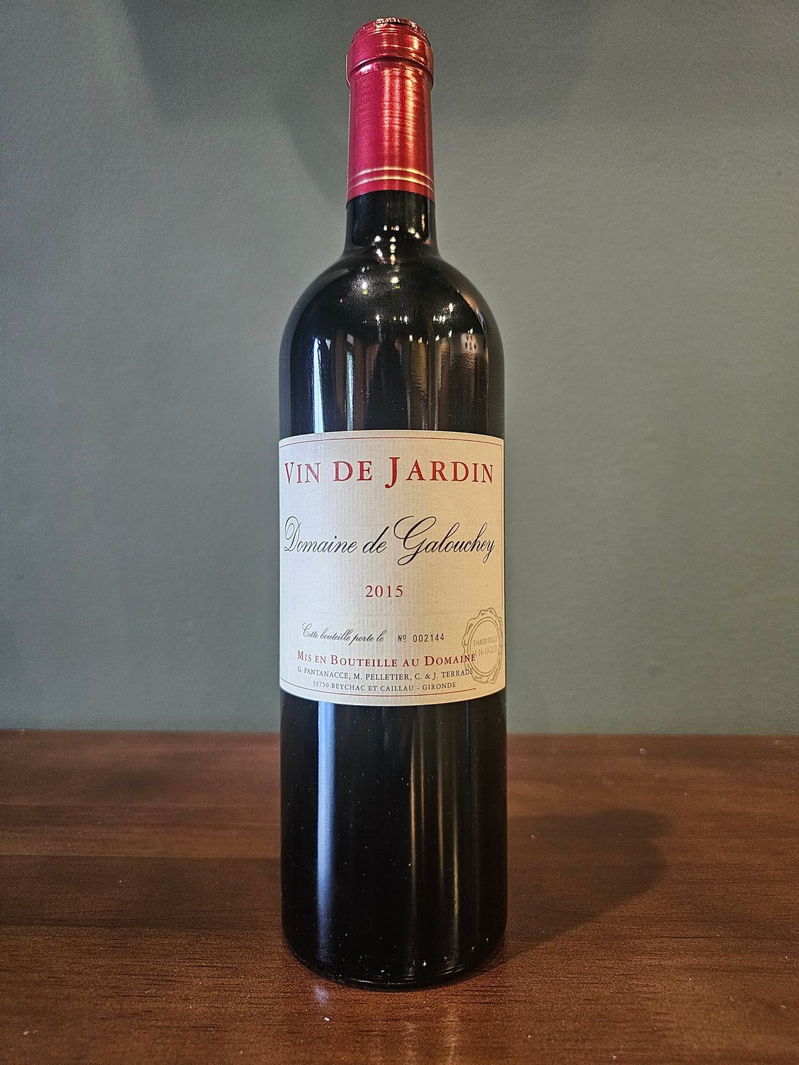 2015 Domaine de Galouchey Vin de Jardin