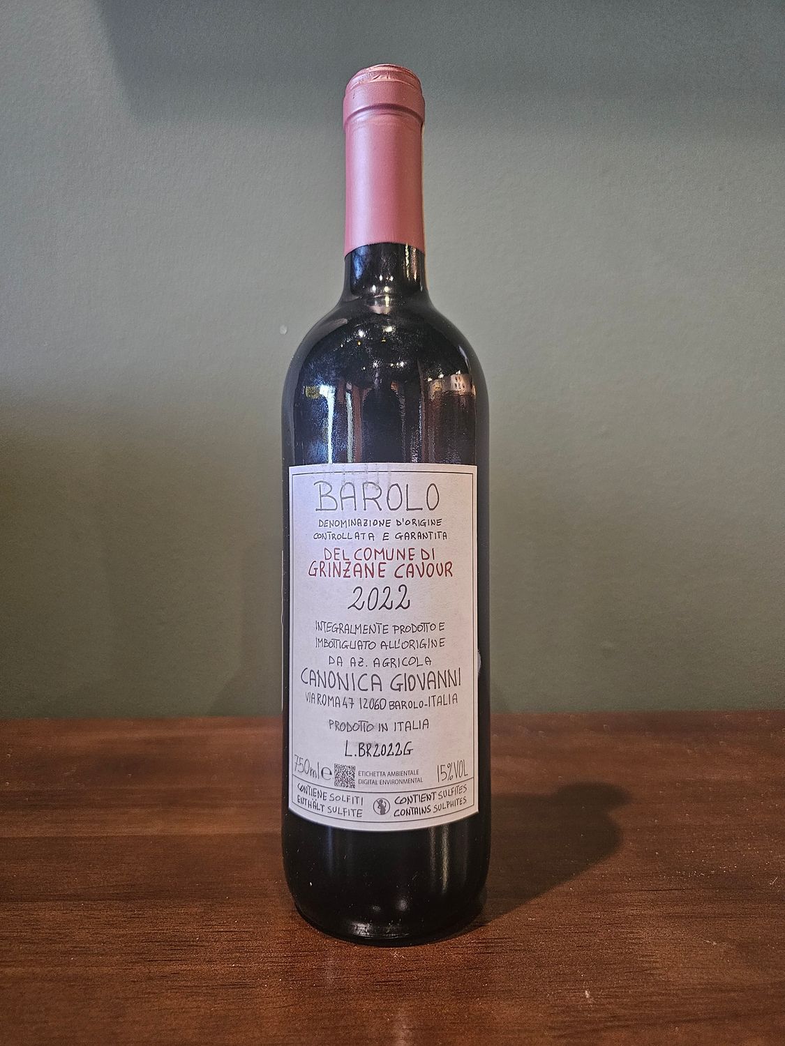 2022 Giovanni Canonica Barolo Comune del Grinzane Cavour
