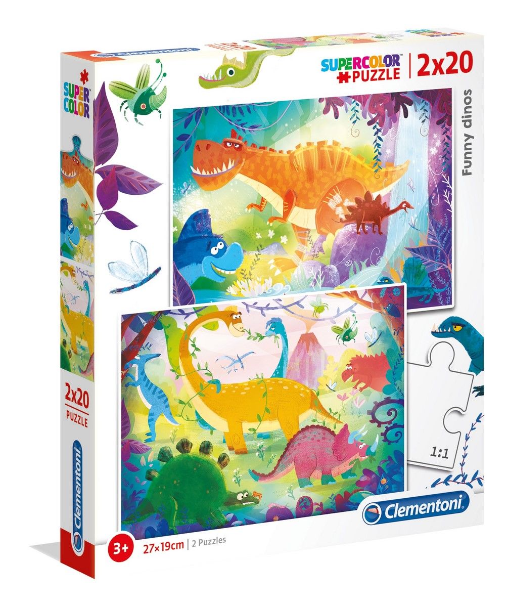 Puzzle Zabawne Dinozaury 2x20el. | Dinozaury