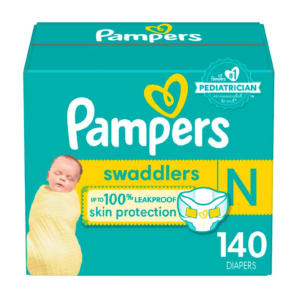 Pampers Swaddlers Active Baby Diapers Pack - Size 0 - 140ct