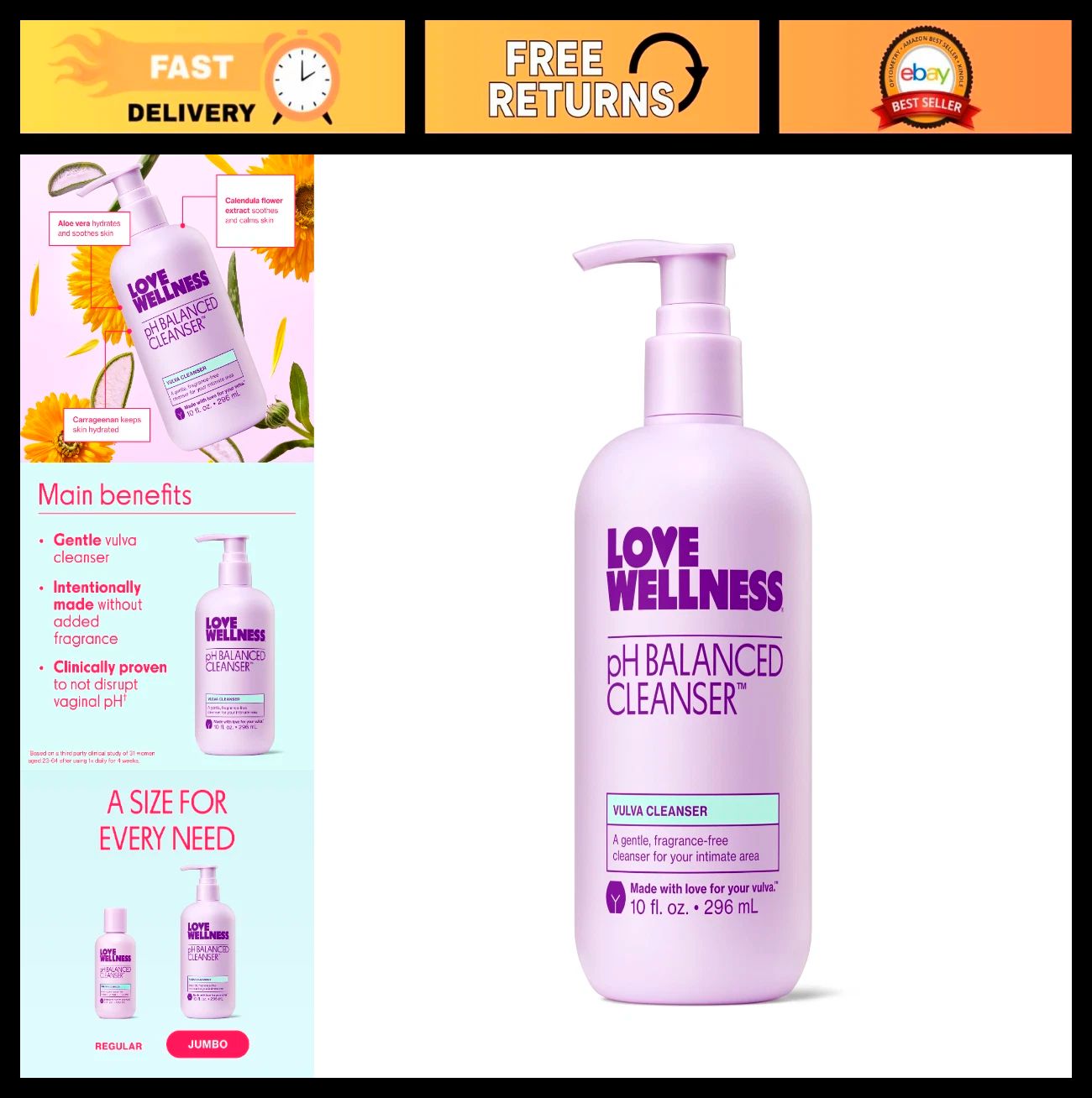 pH Balanced Feminine Wash, Fragrance-Free, 10 Fl Oz