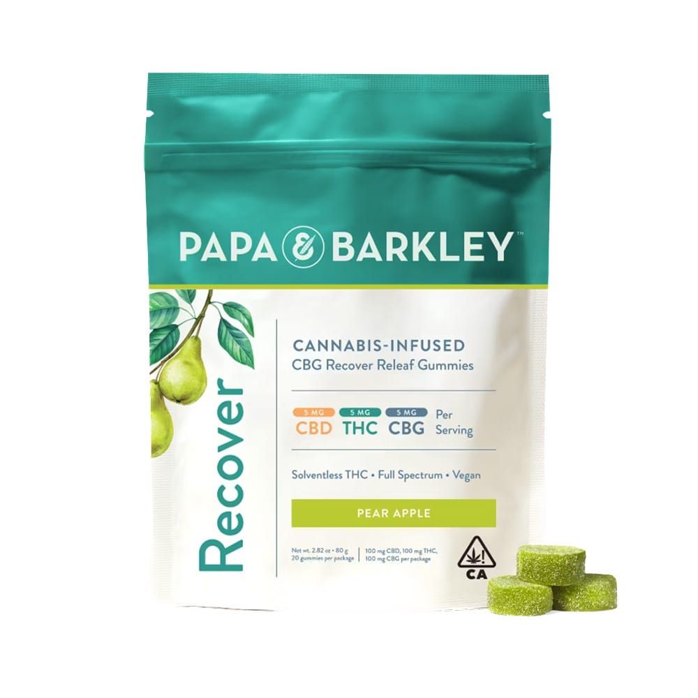 CBG:THC:CBD Recover Pear Apple | Solventless Gummies [300mg]