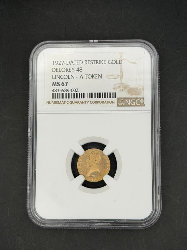 1927 Dated Restrike Lincoln Gold Token