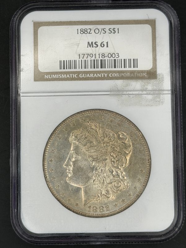 1882 0/S Strong Morgan Dollar NGC MS61