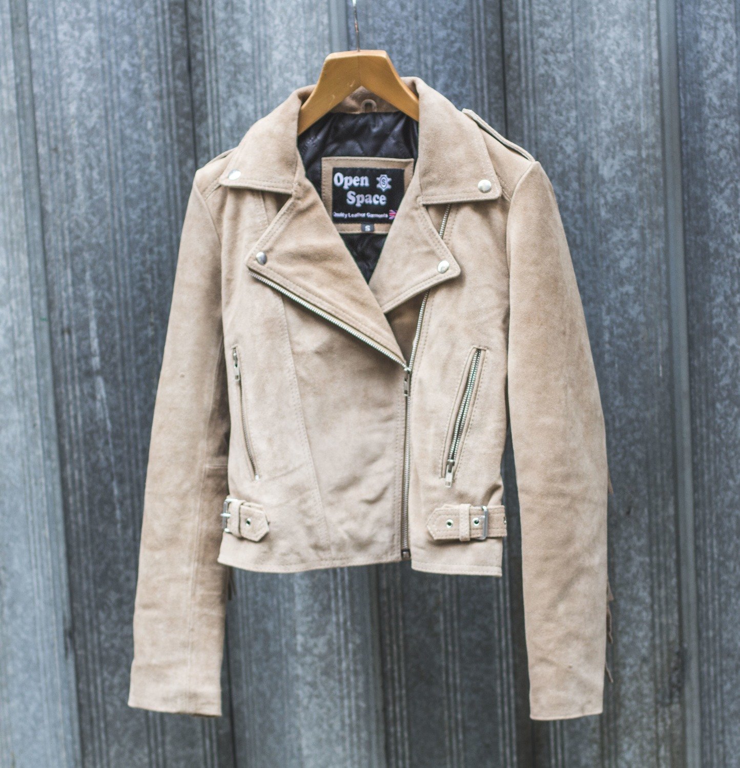 cream suede jacket