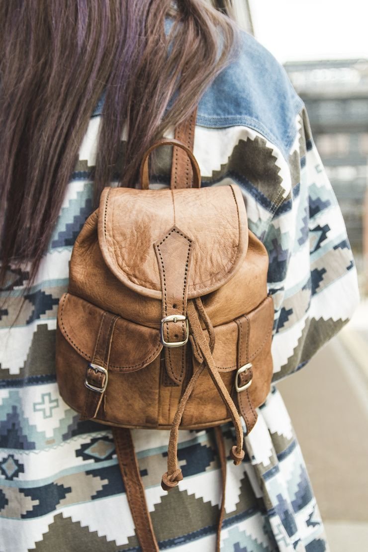 Mini leather rucksack sale