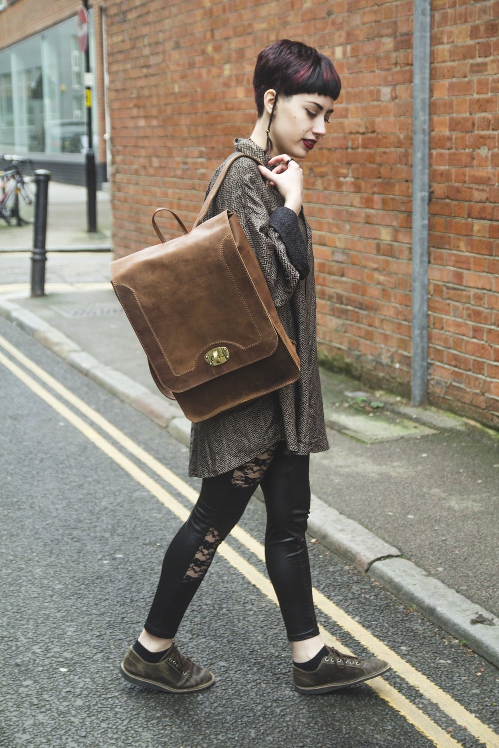 Leather box backpack hotsell