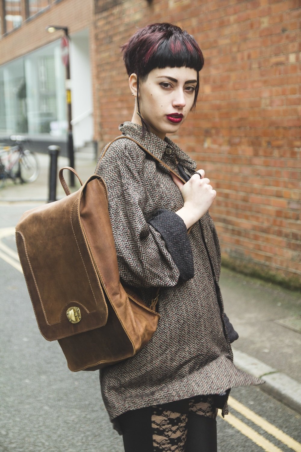 Leather box backpack hot sale