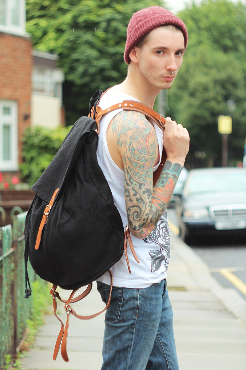 Swedish leather backpack sale