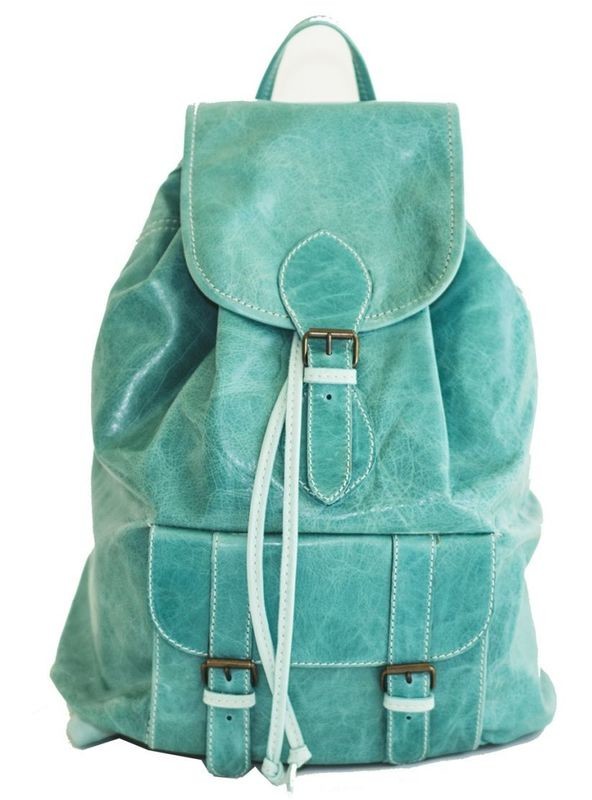 coloured leather backpacks uk CARNEDD LICHEN GREEN | Green leather backpack with scallop edge Backpack *Material Leather Backpacks And Rucksacks In