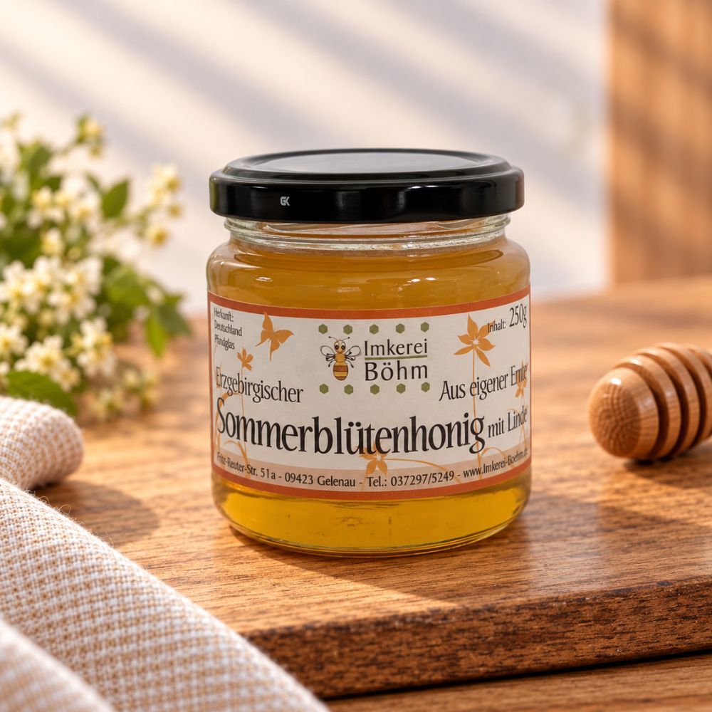 Sommerblütenhonig mit Linde, 250g