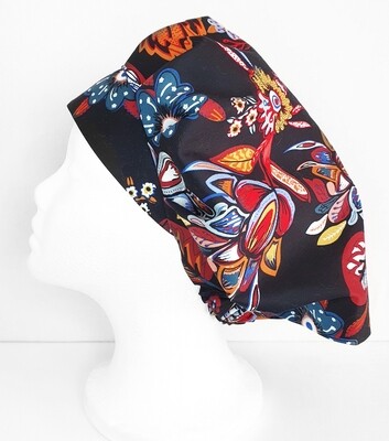 ScrubCap - Black Floral