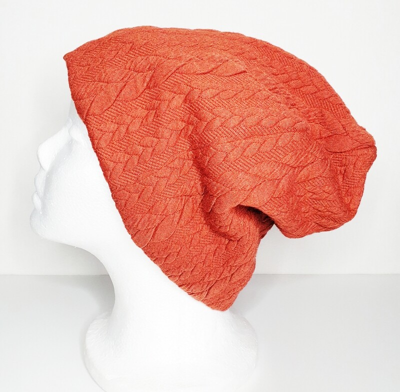 SnowCap - Pumpkin Cable Knit - Large (purple lining)
