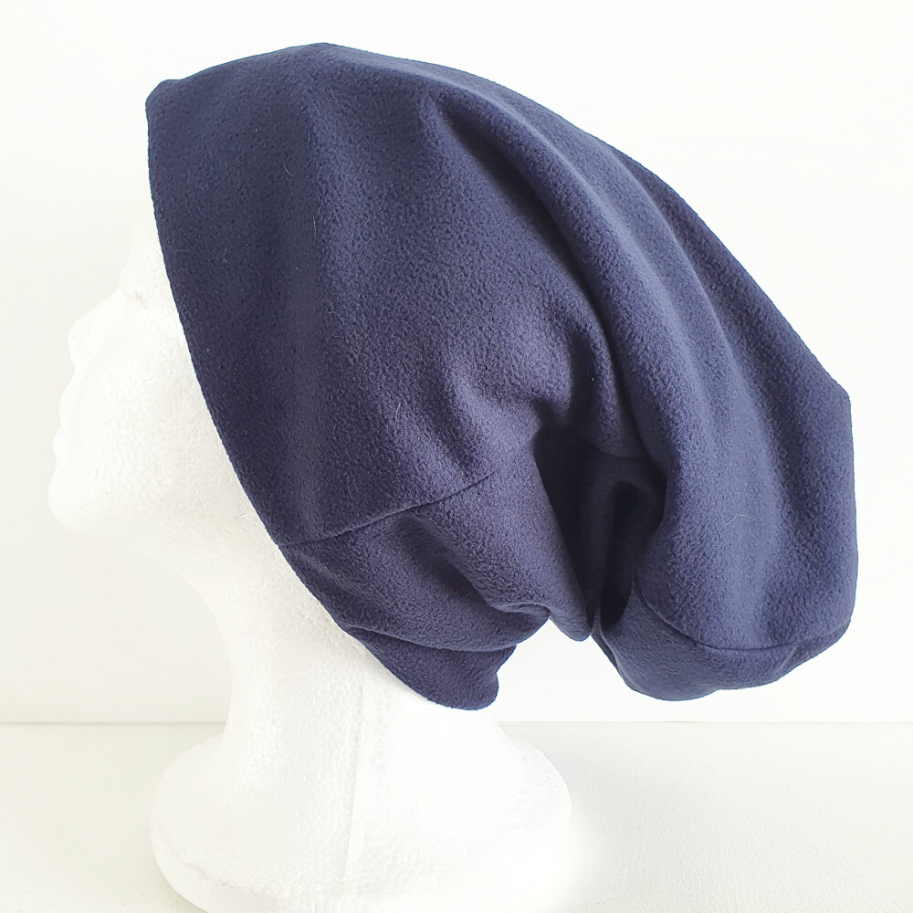 SnowCap - Slouchy Navy Polar Fleece - Large