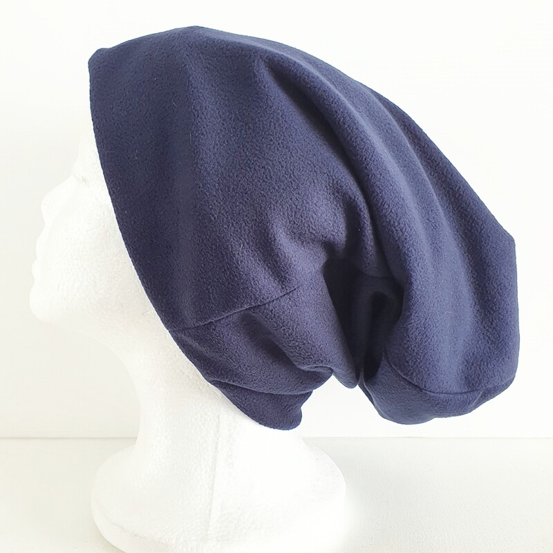 SnowCap - Slouchy Navy Polar Fleece - Large