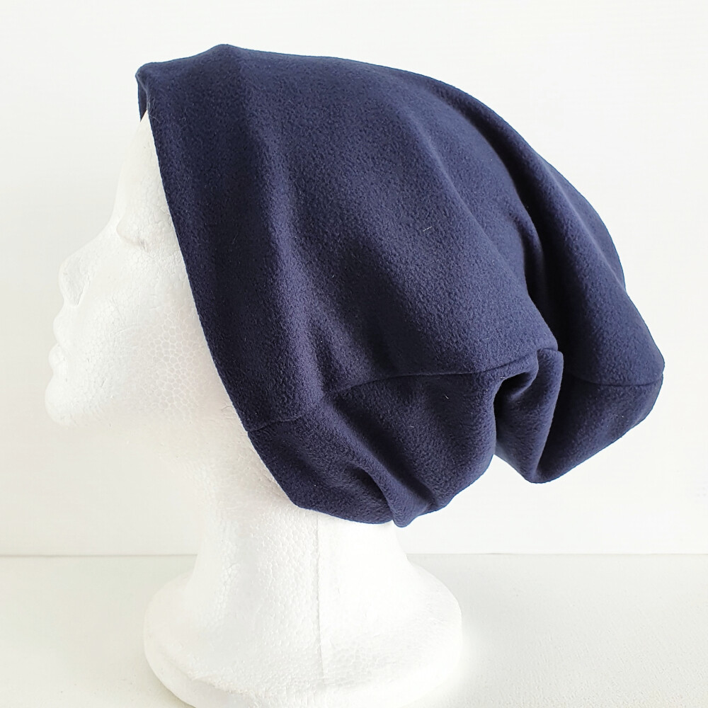 SnowCap - Navy Polar Fleece - Med (Baby blue lining)