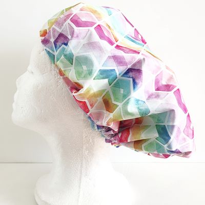 ShowerCap - Watercolour Geo (for short to mid-length hair)