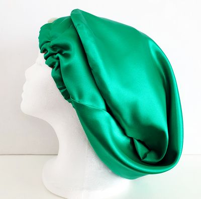 NightCap for long hair - Emerald/White