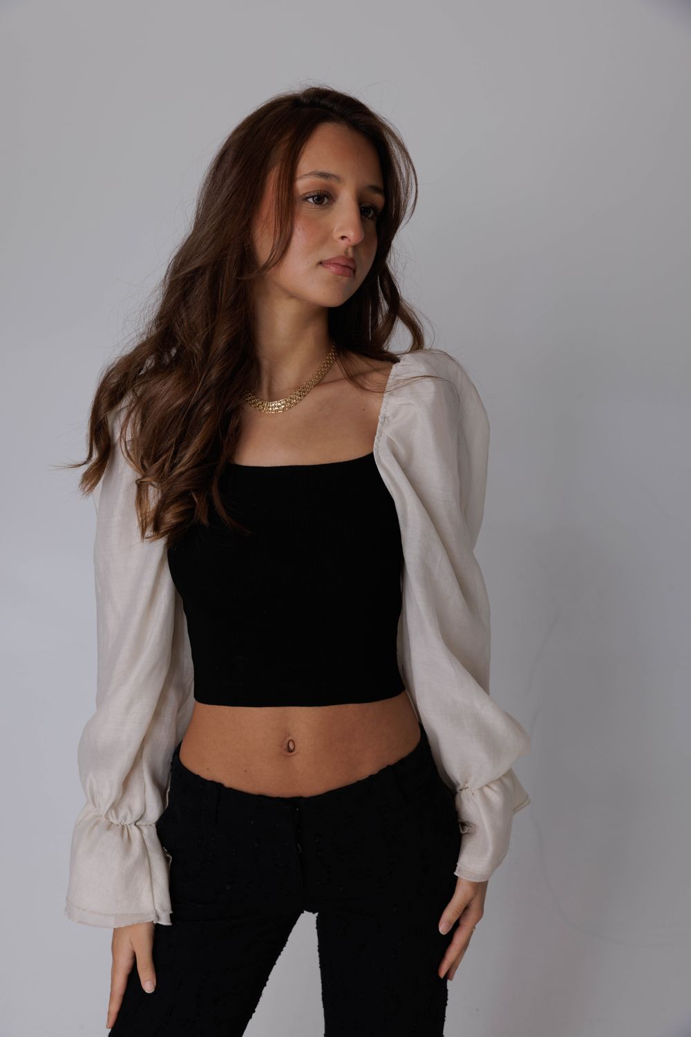 Contrast Sleeve Top