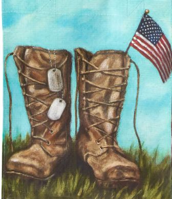 Soldier's Boots Garden Flag