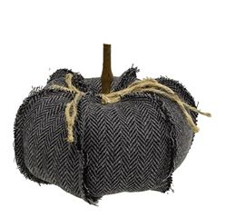 Dark Gray Chevron Pumpkin - 6" dia x 4"H