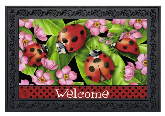 Ladybugs on Leaves Doormat