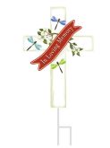 In Loving Memory Cross Stake w/Dragonflies